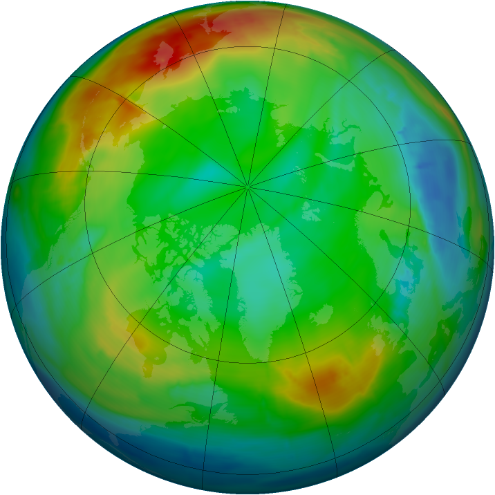 Arctic ozone map for 30 December 2013